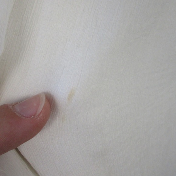 Ragazzi Italiani White S Top Blouse Cotton Silk Ruffle Rose Applique Silk 140 - Picture 4 of 12